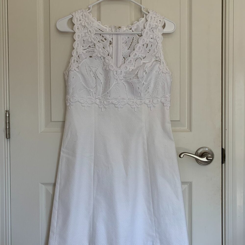 Lilly Pulitzer Sandi Stretch Shift Dress, Resort White, Size 0 NWT